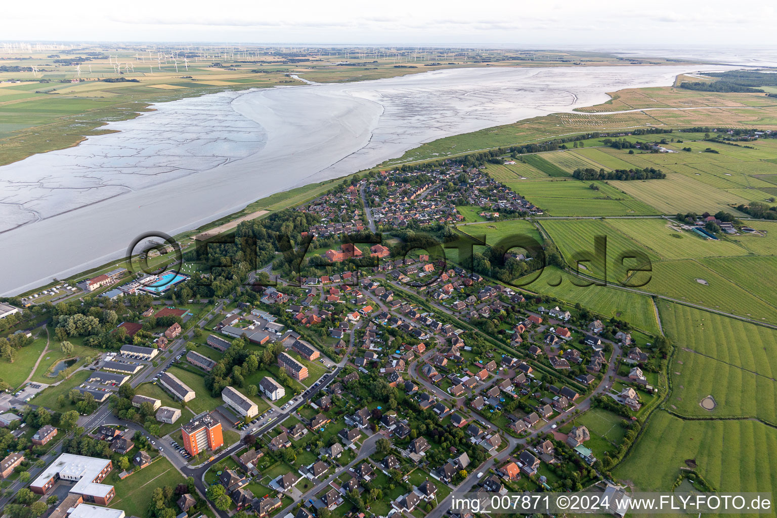 Bird's eye view of Tönning in the state Schleswig Holstein, Germany