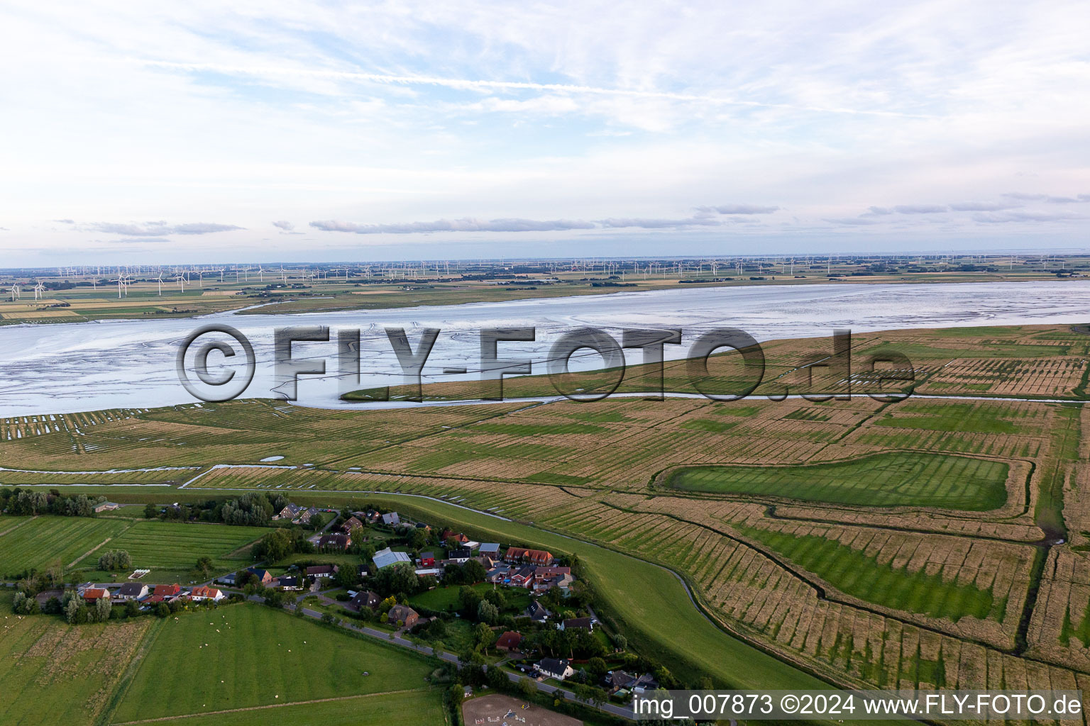 Tönning in the state Schleswig Holstein, Germany viewn from the air