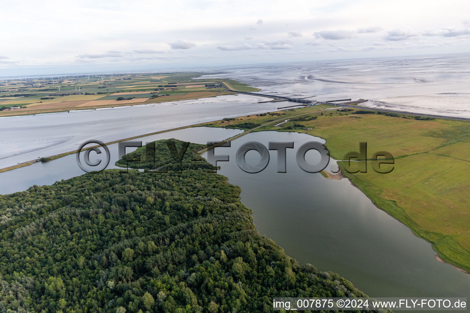 Katinger Watt, Eider Barrage in Tönning in the state Schleswig Holstein, Germany