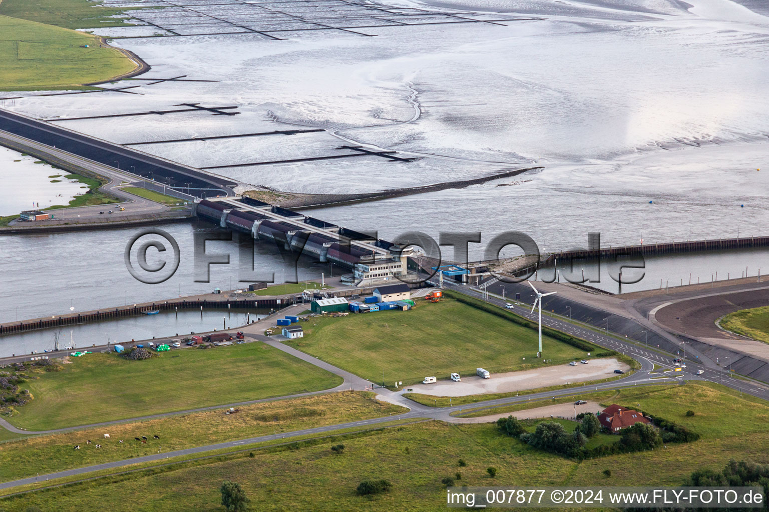 Eider Barrage in Wesselburenerkoog in the state Schleswig Holstein, Germany