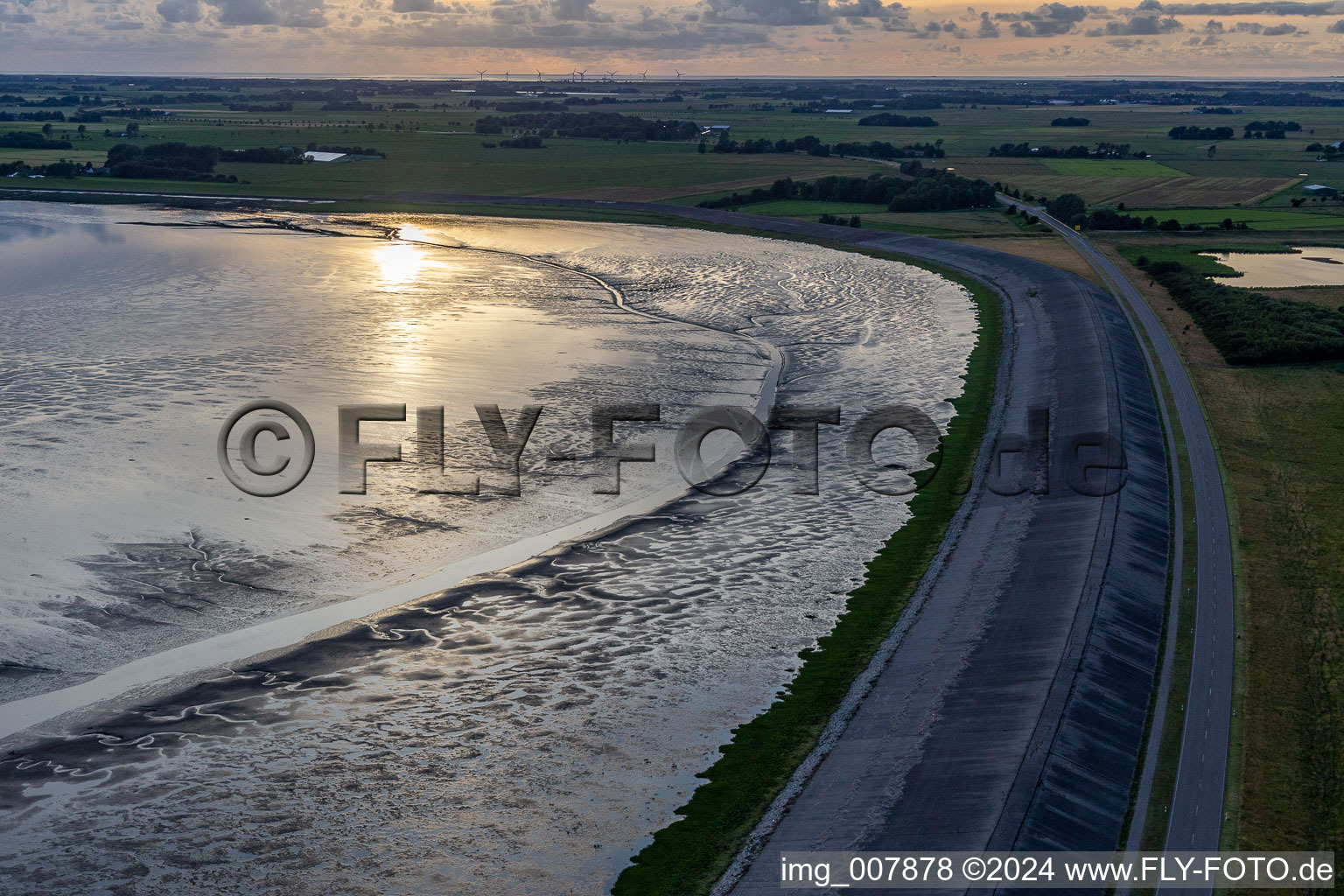 Drone recording of Tönning in the state Schleswig Holstein, Germany