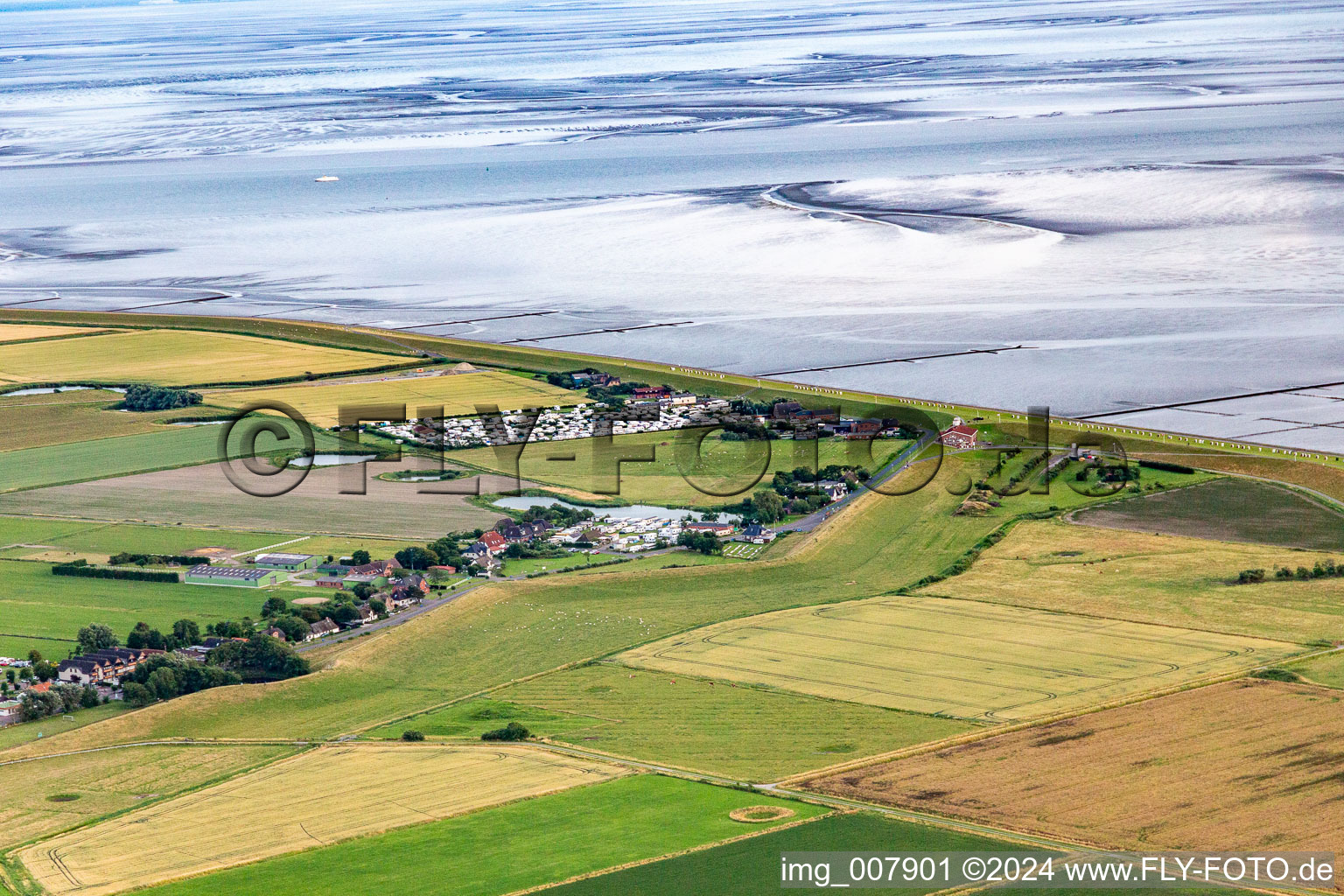 Aerial view of North Sea Camping in Lee in the district Stinteck in Oesterdeichstrich in the state Schleswig Holstein, Germany