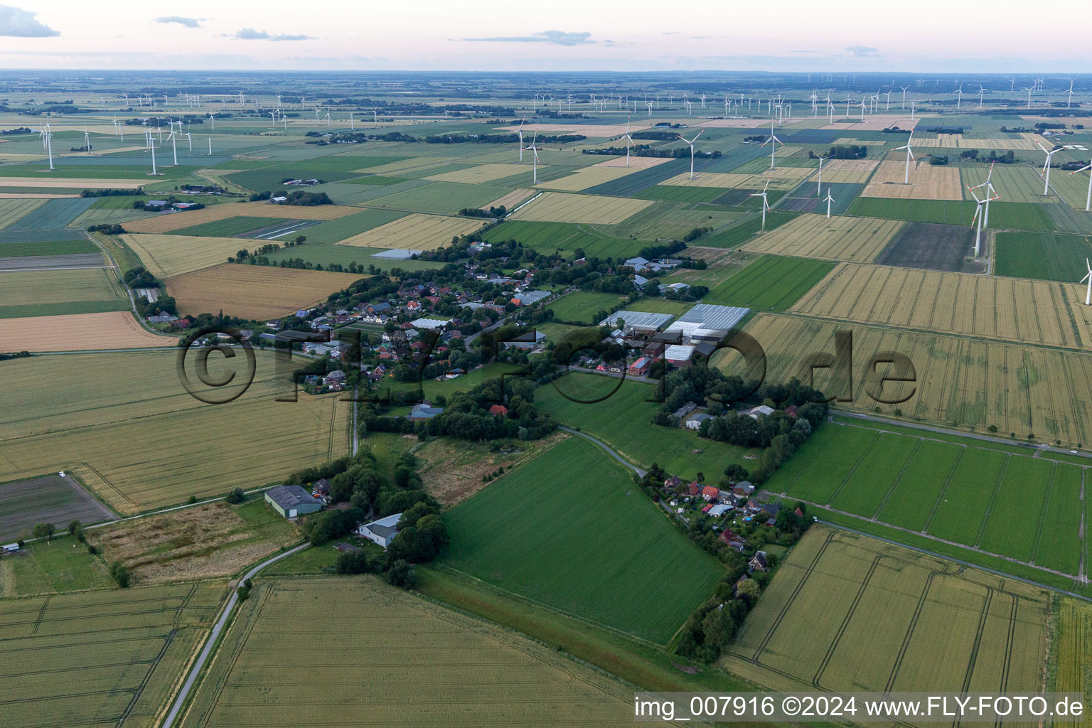 Schülp in the state Schleswig Holstein, Germany out of the air