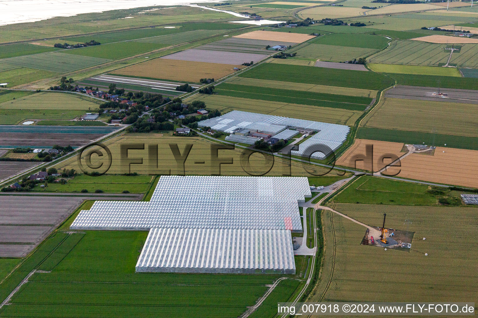 Aerial view of Hermann Diner in Schülp in the state Schleswig Holstein, Germany