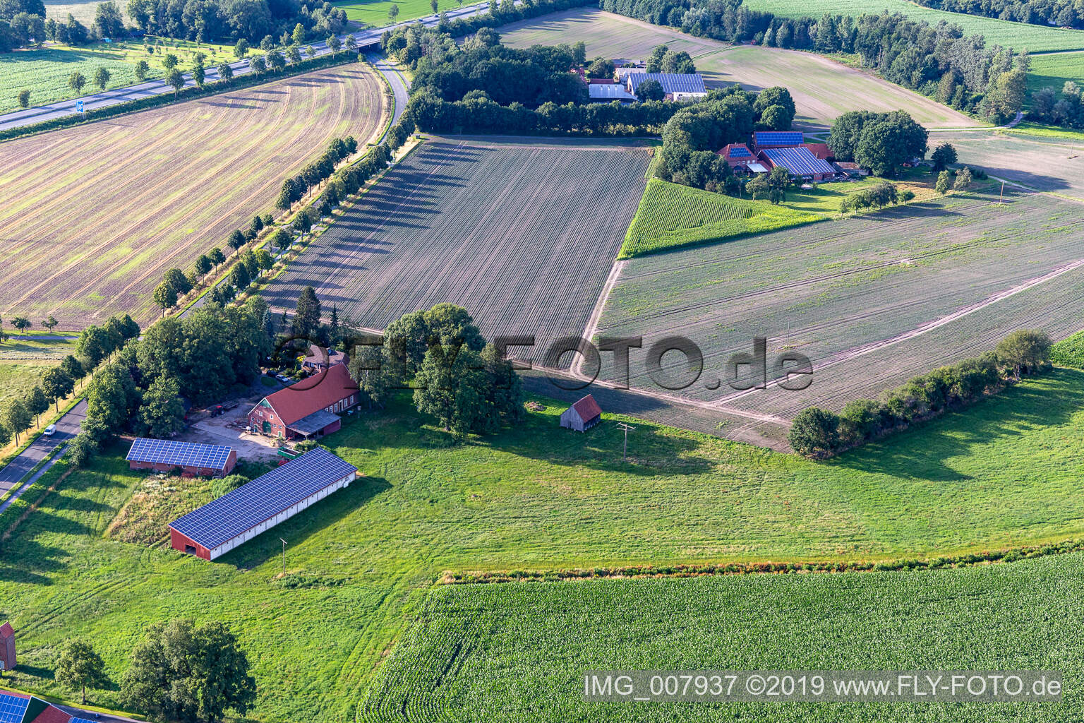 Gescher in the state North Rhine-Westphalia, Germany from the drone perspective