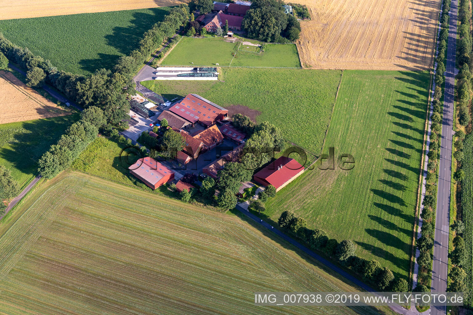 Gescher in the state North Rhine-Westphalia, Germany from a drone
