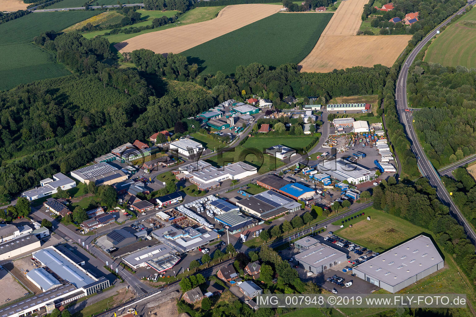Aerial photograpy of D.velop Lifer Sciences campus in Gescher in the state North Rhine-Westphalia, Germany
