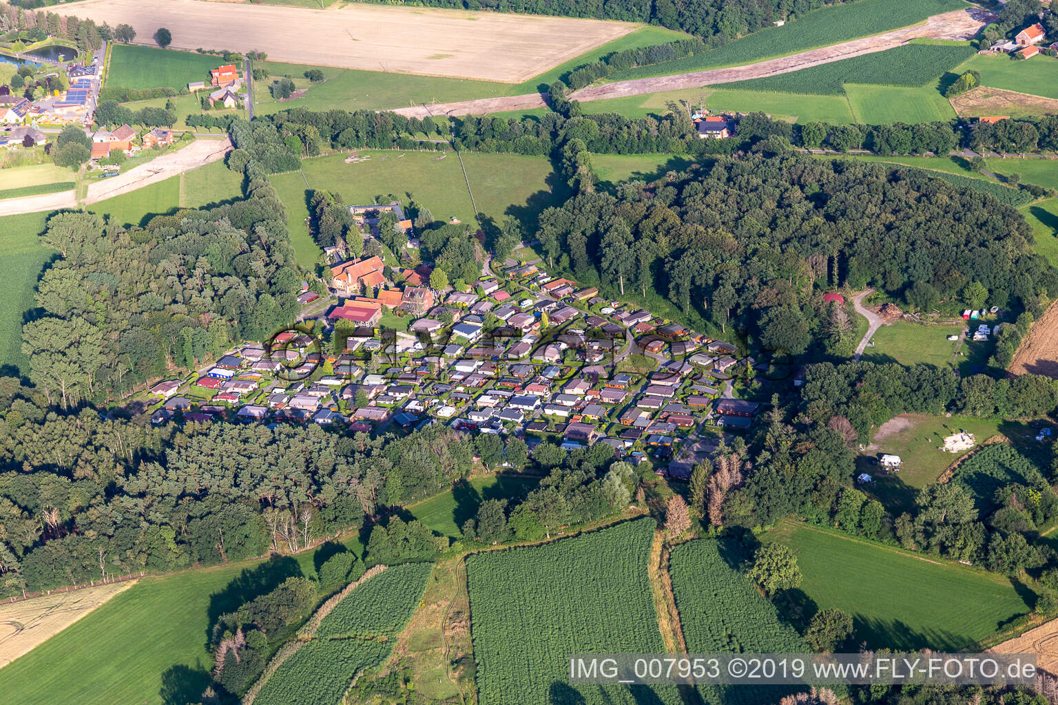 Waldvelen recreation area, family ven der Buss in Velen in the state North Rhine-Westphalia, Germany from above
