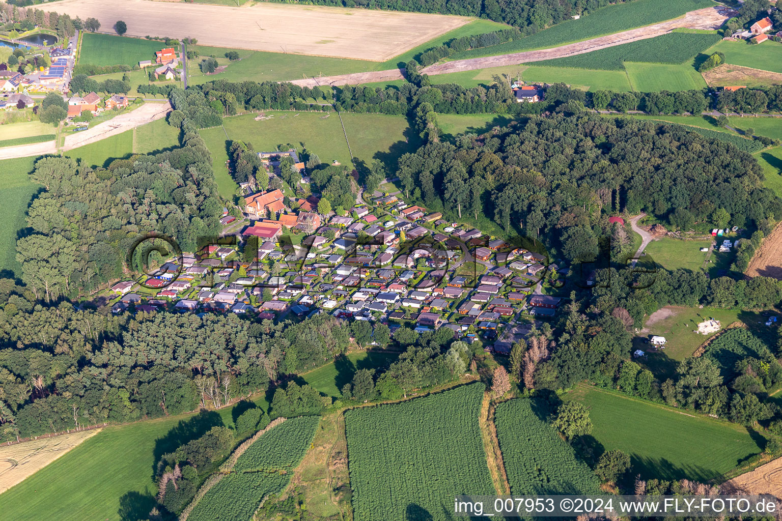 Recreation area Waldvelen, family ven der Buss in Velen in the state North Rhine-Westphalia, Germany from above