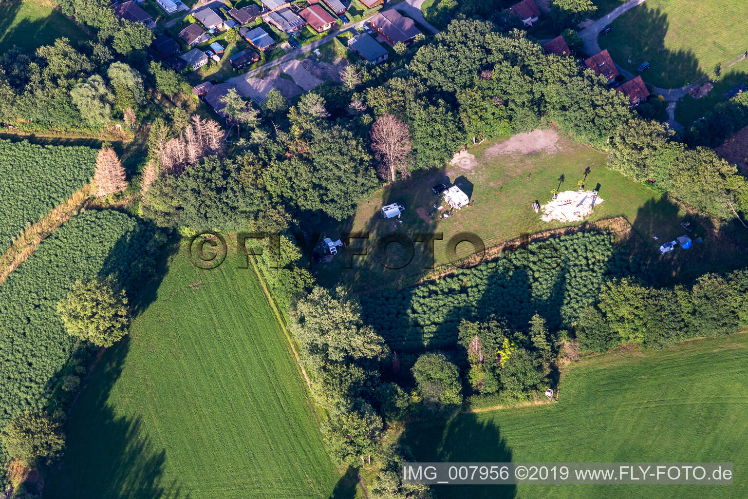 Waldvelen recreation area, family ven der Buss in Velen in the state North Rhine-Westphalia, Germany seen from above