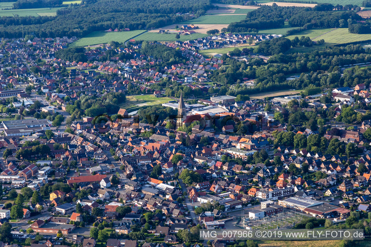 Aerial view of Stadtlohn in the state North Rhine-Westphalia, Germany