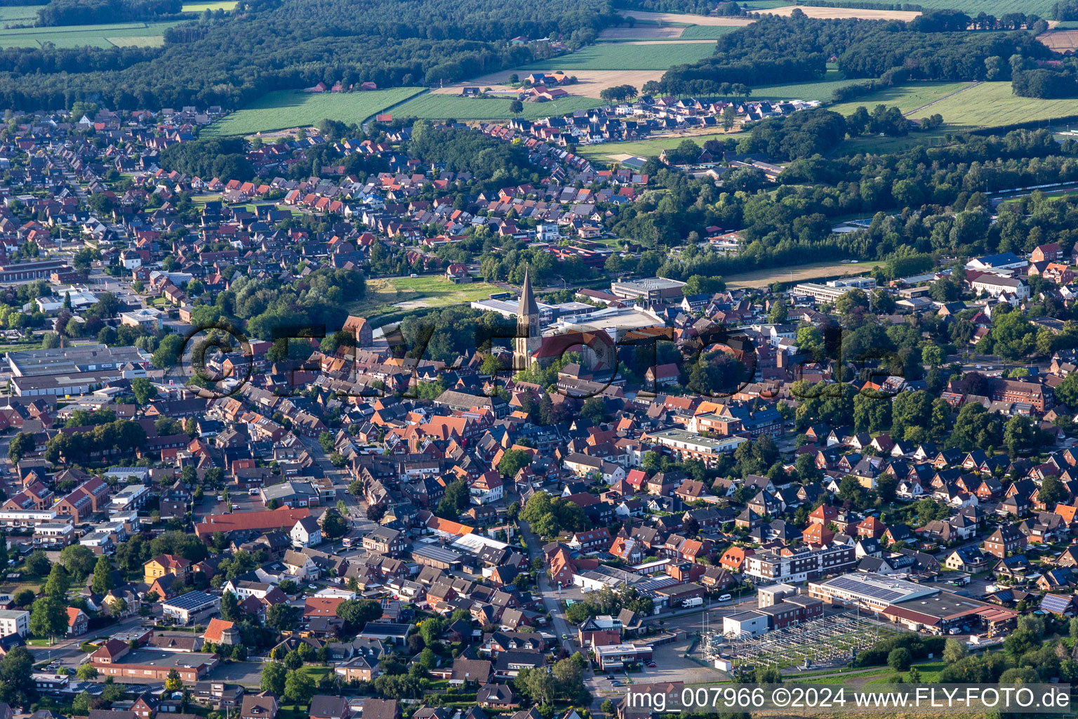 Aerial view of Stadtlohn in the state North Rhine-Westphalia, Germany