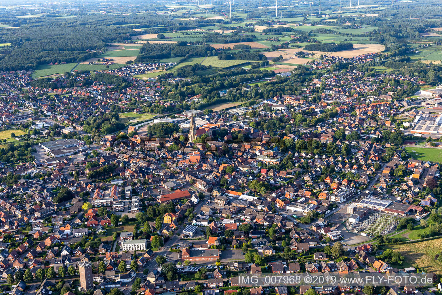 Oblique view of Stadtlohn in the state North Rhine-Westphalia, Germany