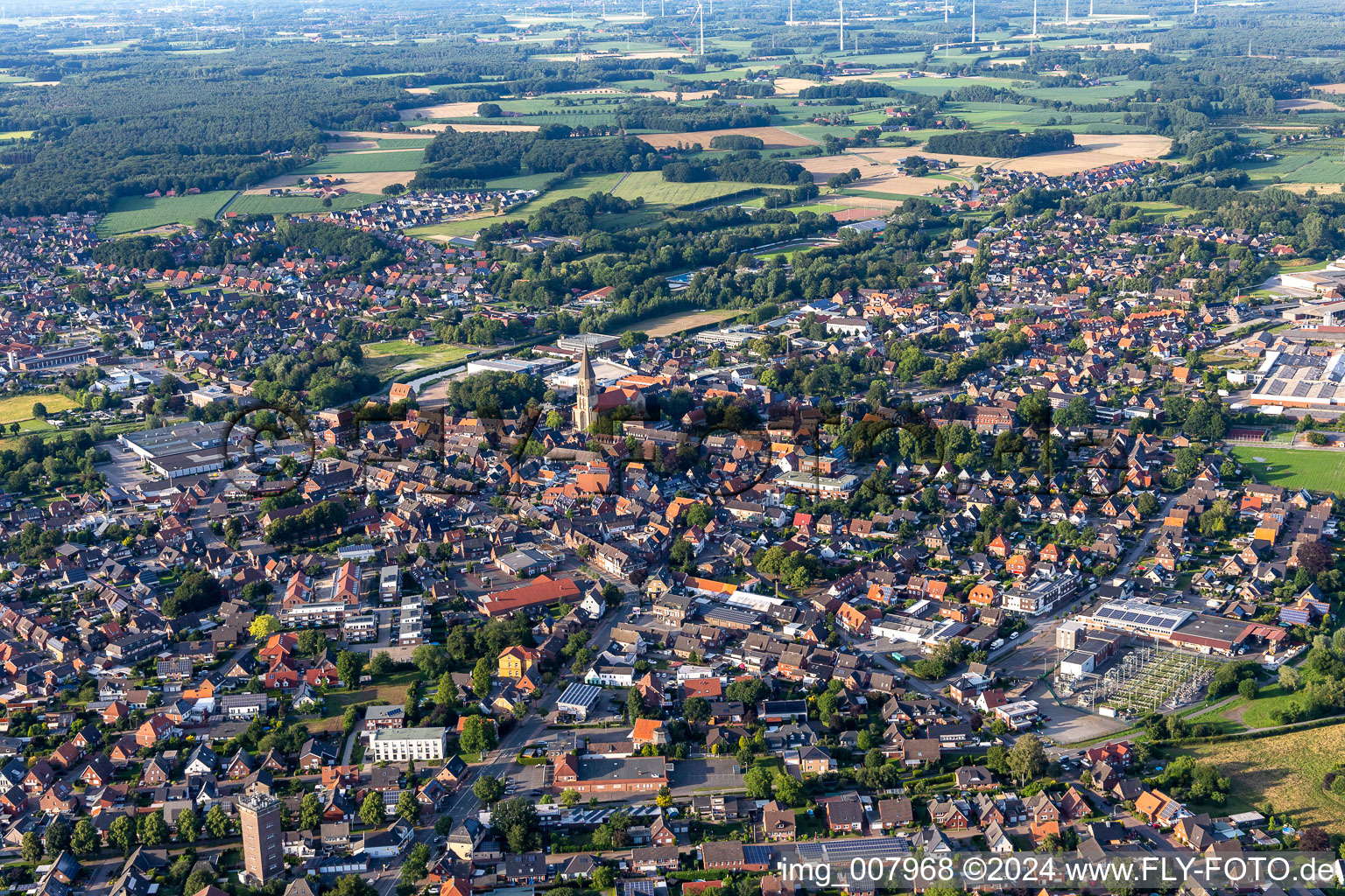 Oblique view of Stadtlohn in the state North Rhine-Westphalia, Germany