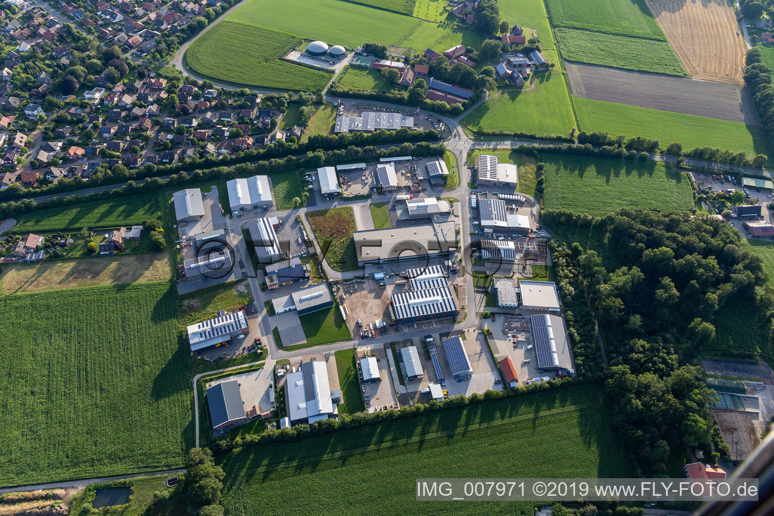 Konrad Zuse Ring industrial area in Vreden in the state North Rhine-Westphalia, Germany