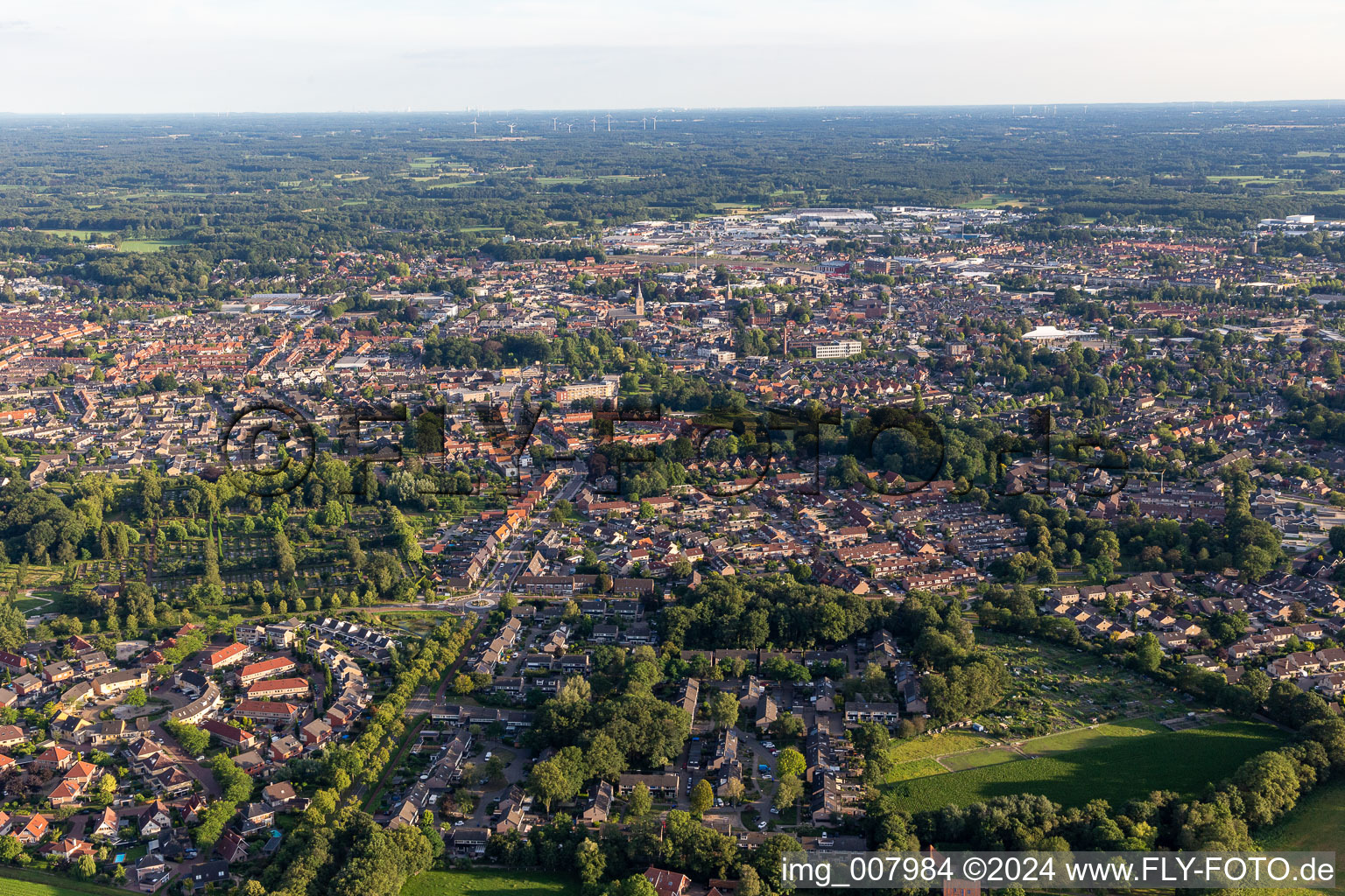 Aerial photograpy of Winterswijk in the state Gelderland, Netherlands