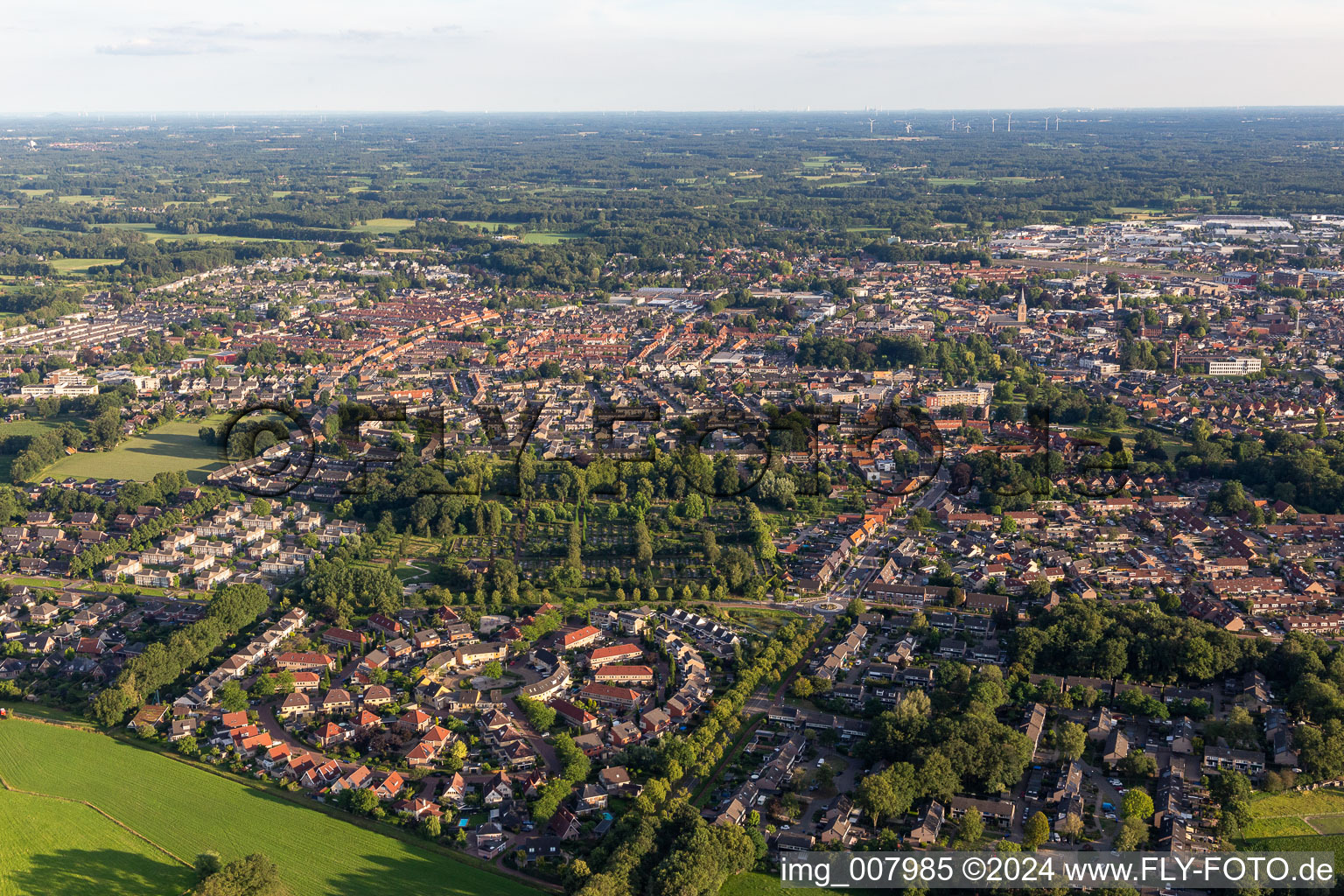 Oblique view of Winterswijk in the state Gelderland, Netherlands