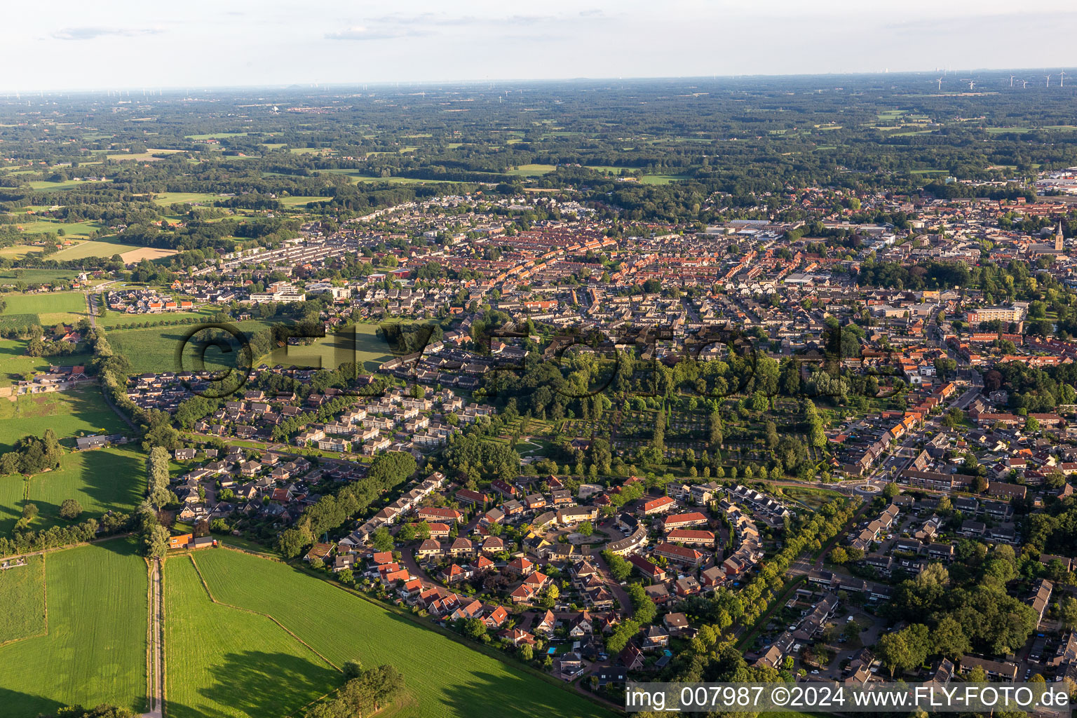 Winterswijk in the state Gelderland, Netherlands from above