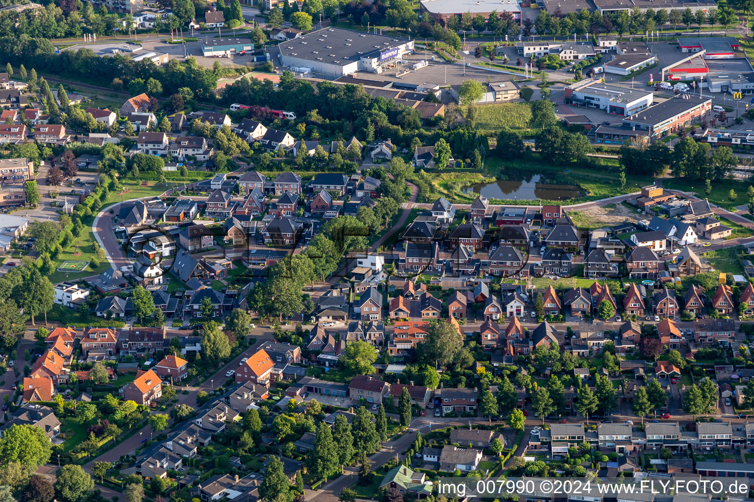 Winterswijk in the state Gelderland, Netherlands from the plane