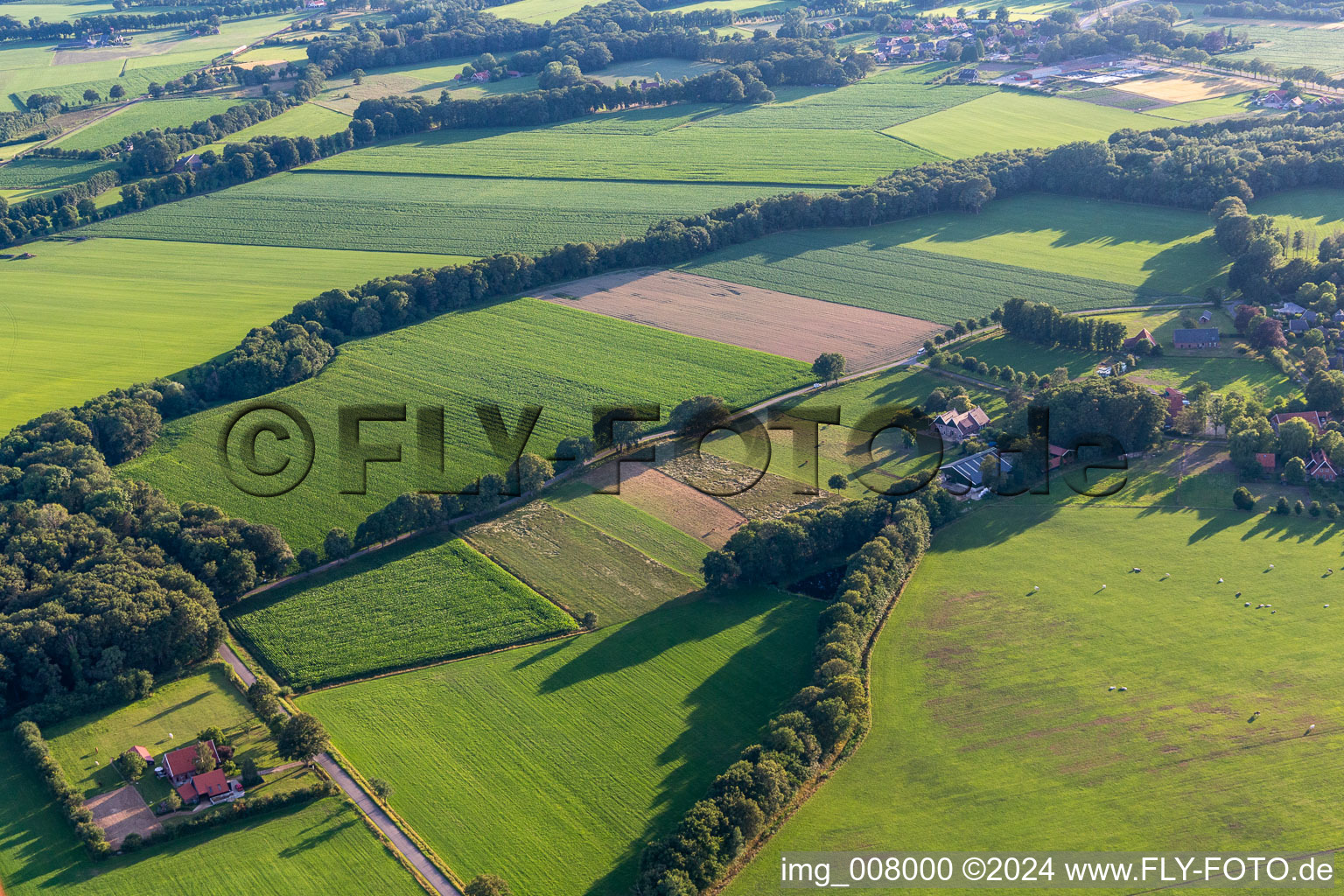 Aerial view of Winterswijk Miste in the state Gelderland, Netherlands