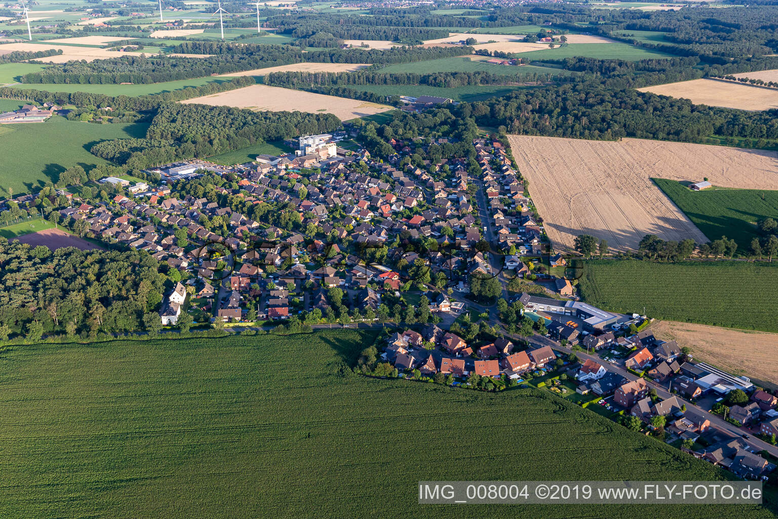 Aerial view of Barlo in the state North Rhine-Westphalia, Germany
