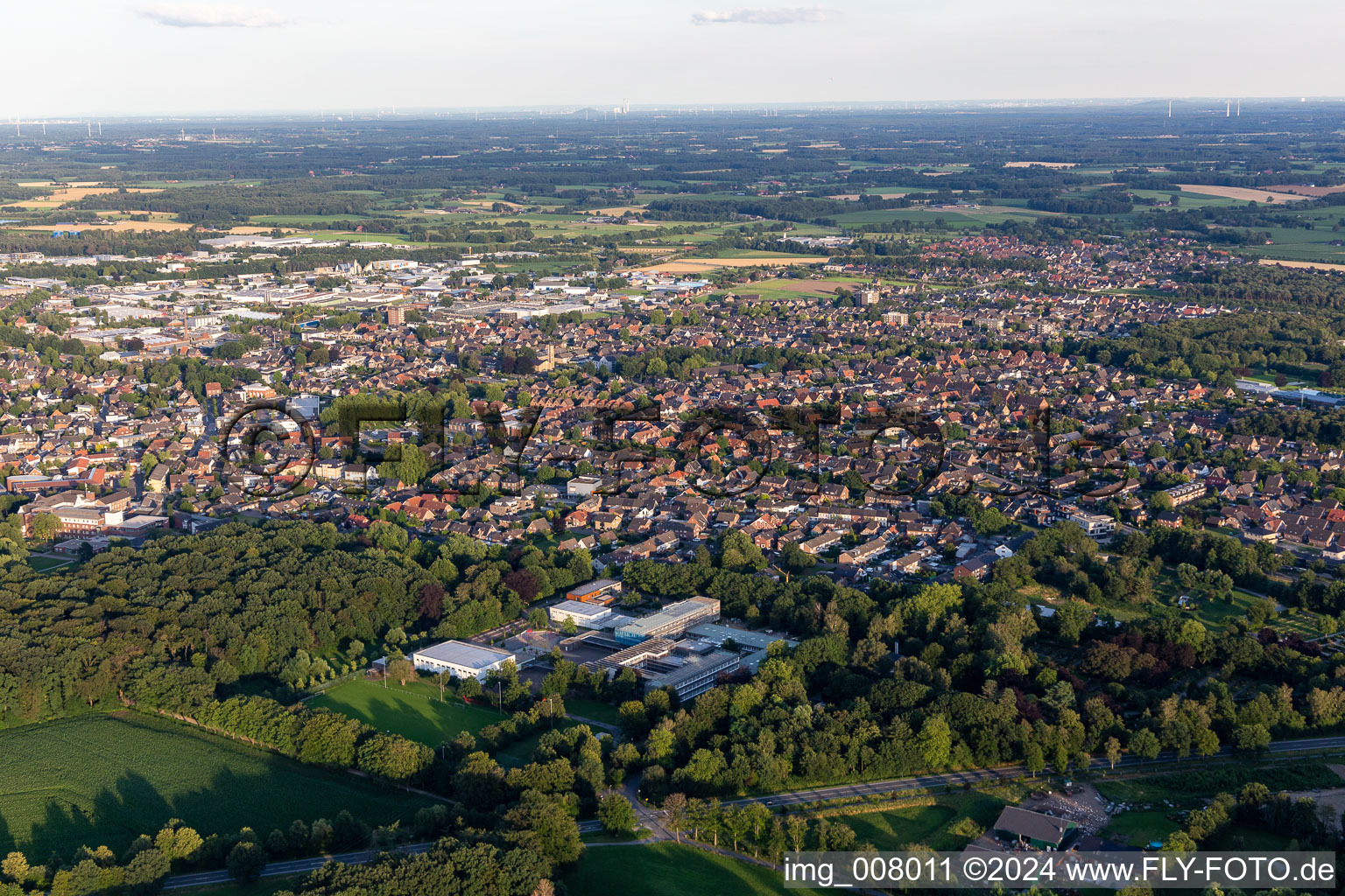 Aerial photograpy of Rhede in the state North Rhine-Westphalia, Germany