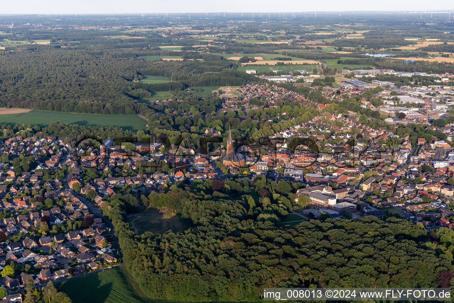 Oblique view of Rhede in the state North Rhine-Westphalia, Germany