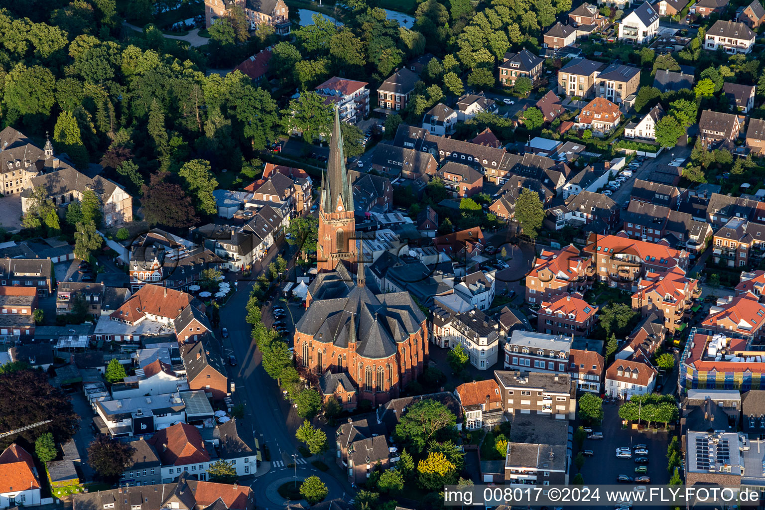 Church building of the cathedral St. Gudula Kirche in the old town in Rhede in the state North Rhine-Westphalia, Germany