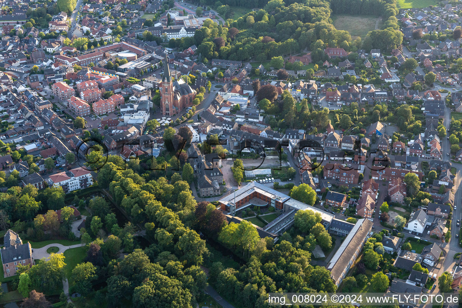 Rhede in the state North Rhine-Westphalia, Germany from the plane