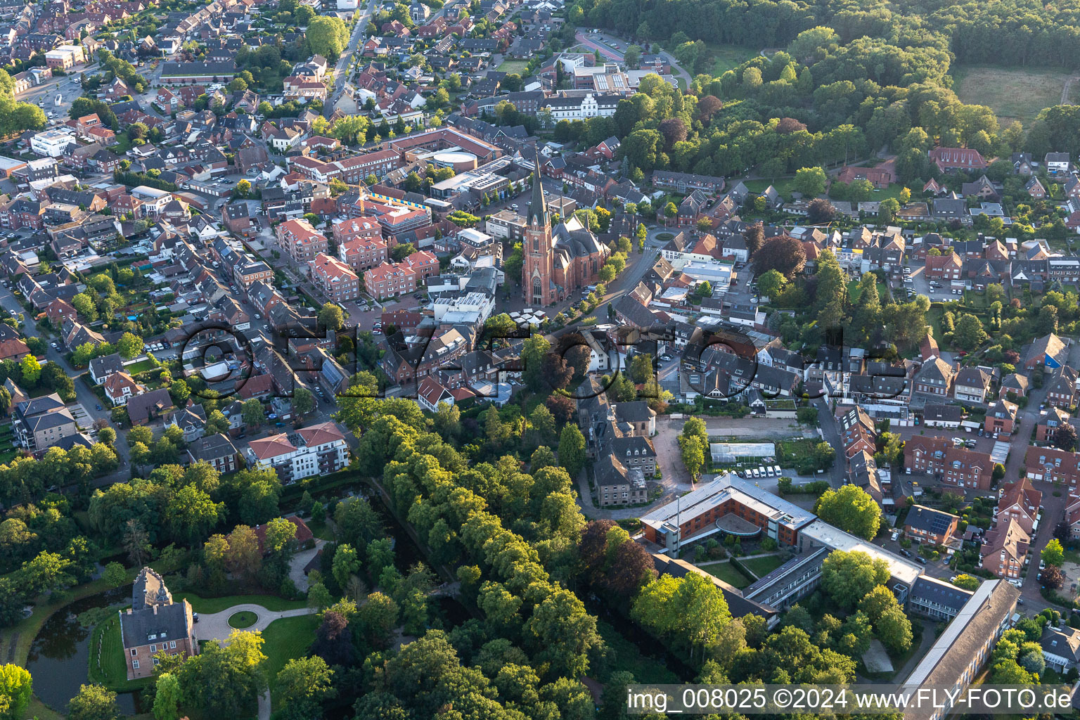 St. Gudula Church, city center in Rhede in the state North Rhine-Westphalia, Germany