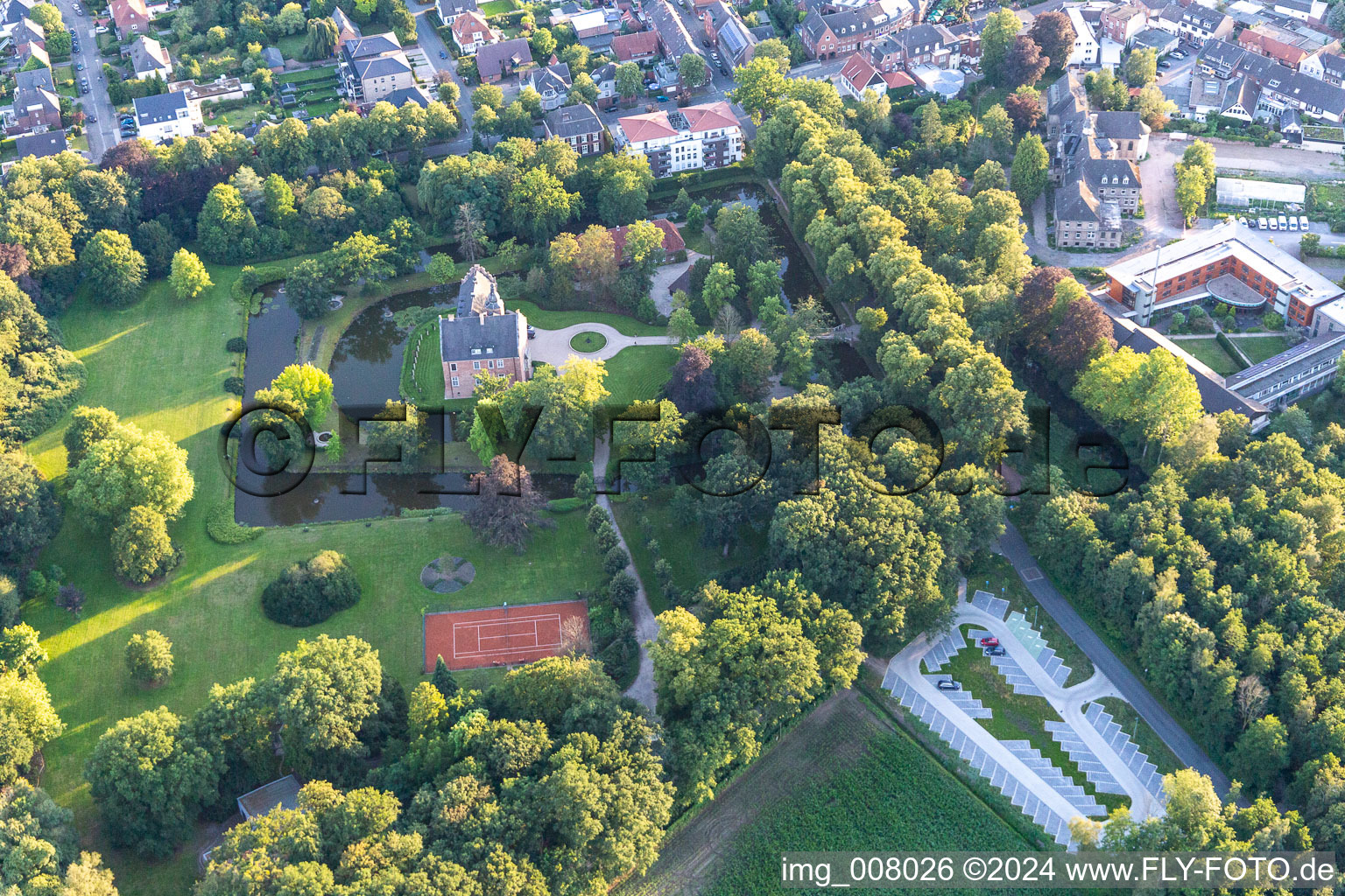 Aerial photograpy of Princely Salm-Salm Administration in Rhede in the state North Rhine-Westphalia, Germany