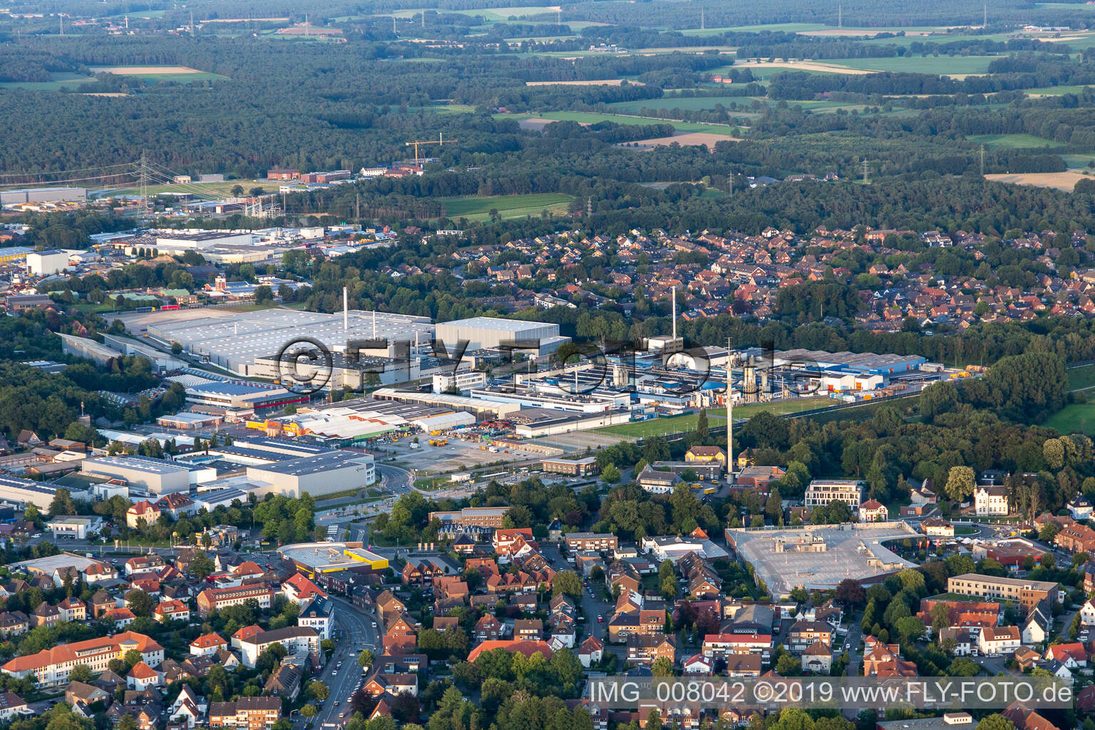 Borken in the state North Rhine-Westphalia, Germany from above