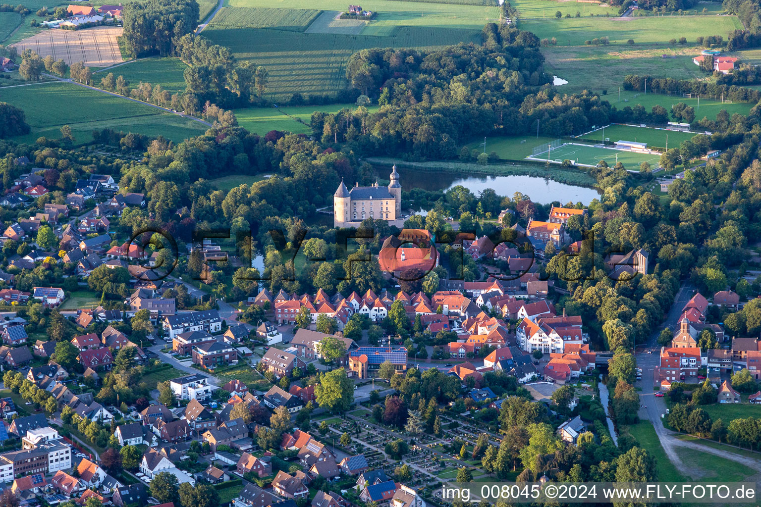 Oblique view of Borken in the state North Rhine-Westphalia, Germany