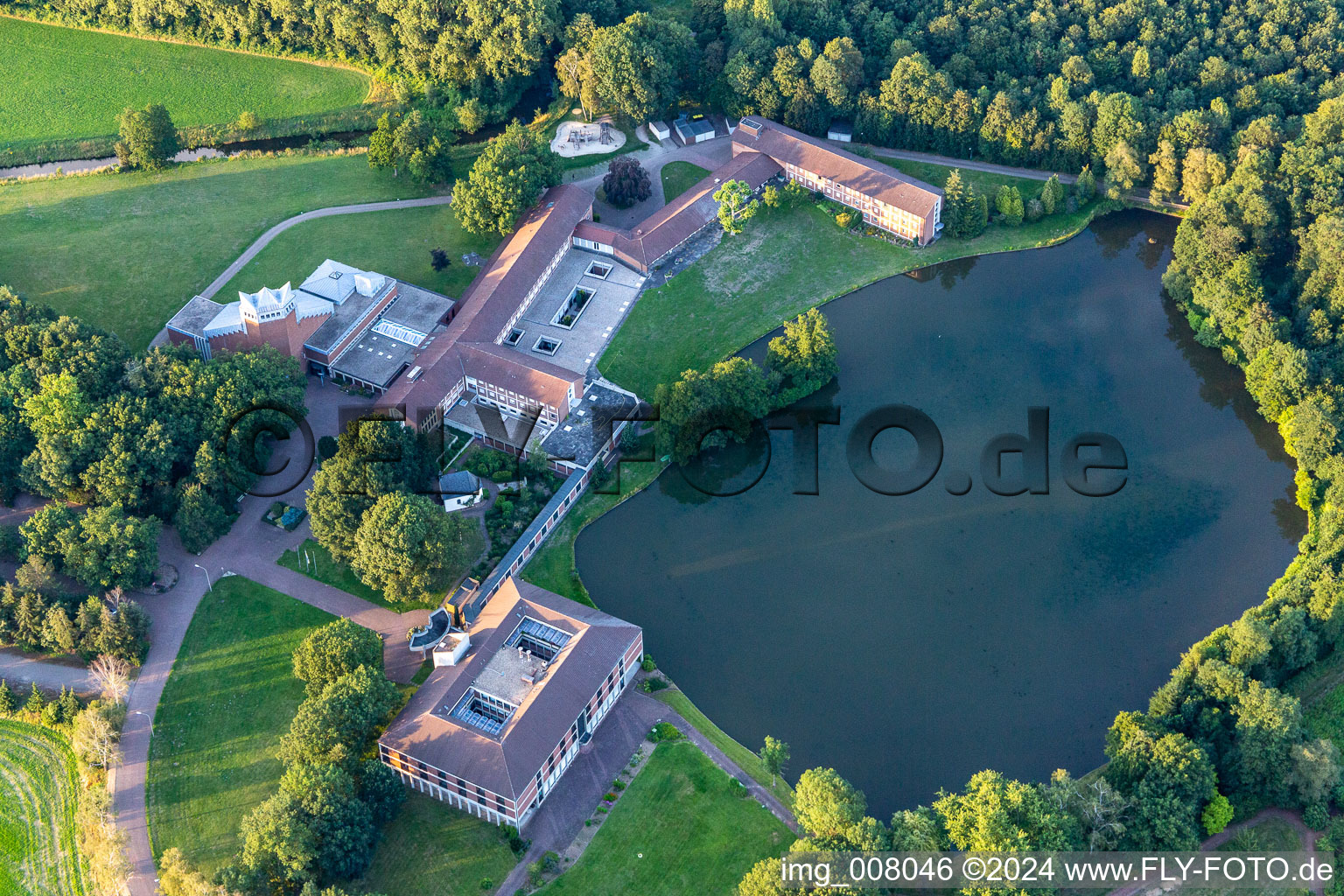 Aerial photograpy of Schoenstatt Au in Borken in the state North Rhine-Westphalia, Germany