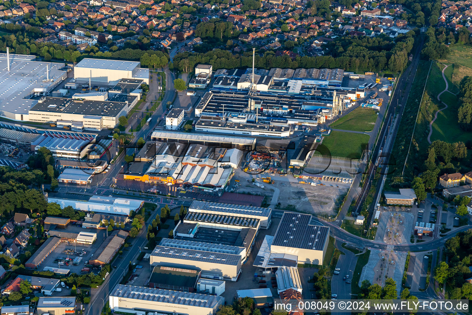 Borken in the state North Rhine-Westphalia, Germany from the plane