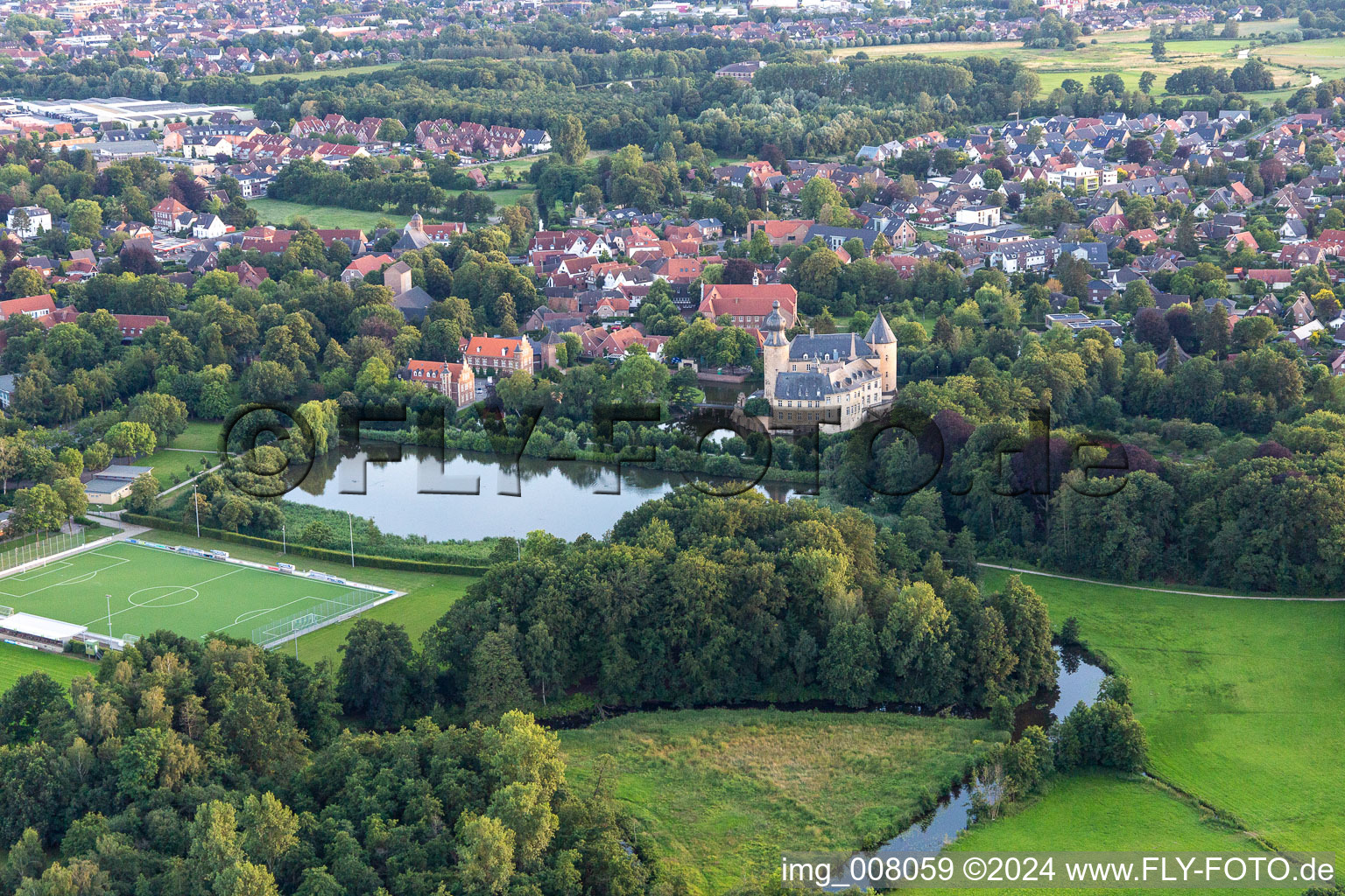 Youth Castle Gemen from the east in the district Gemen in Borken in the state North Rhine-Westphalia, Germany