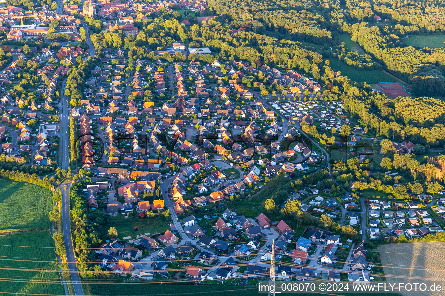 Oblique view of Velen in the state North Rhine-Westphalia, Germany