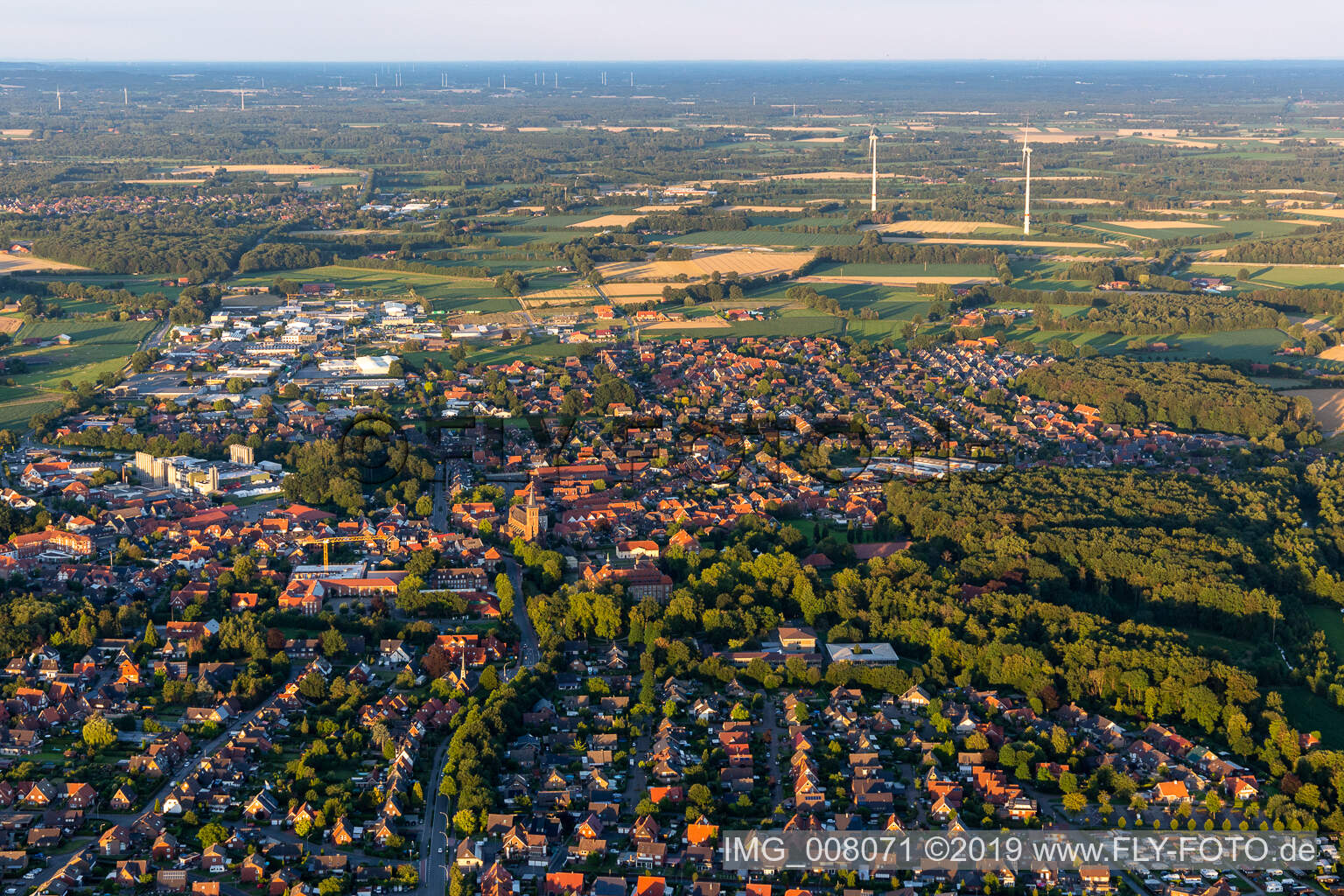 Oblique view of Velen in the state North Rhine-Westphalia, Germany