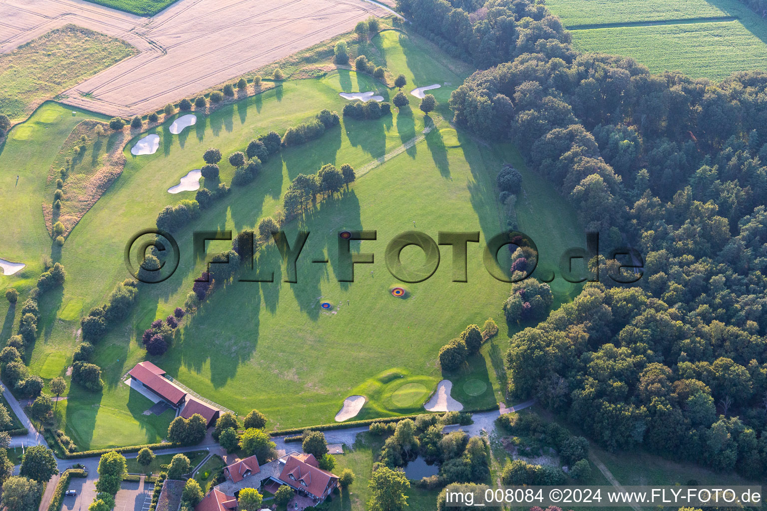 Oblique view of Golf and Country Club Coesfeld eV in the district Goxel in Coesfeld in the state North Rhine-Westphalia, Germany