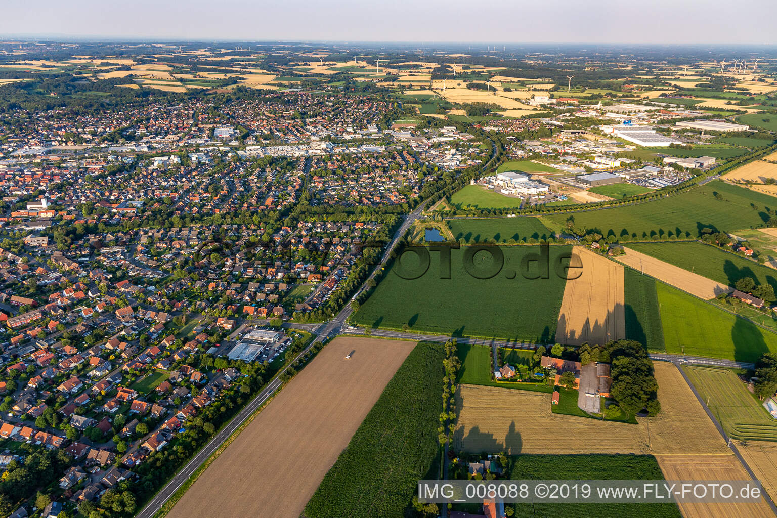Aerial view of Coesfeld in the state North Rhine-Westphalia, Germany