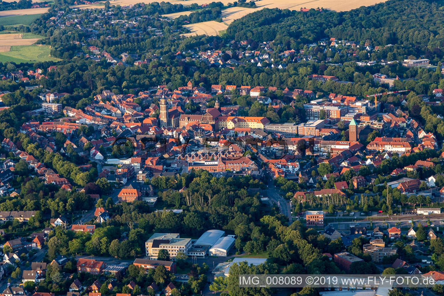 Aerial photograpy of Coesfeld in the state North Rhine-Westphalia, Germany