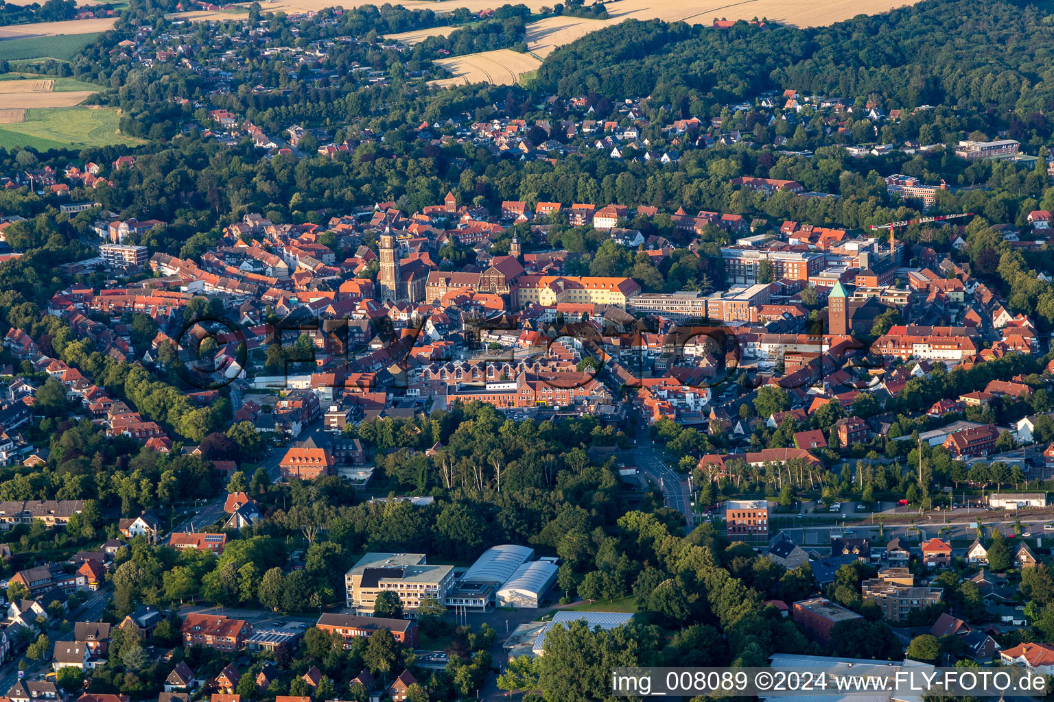 Aerial photograpy of Coesfeld in the state North Rhine-Westphalia, Germany