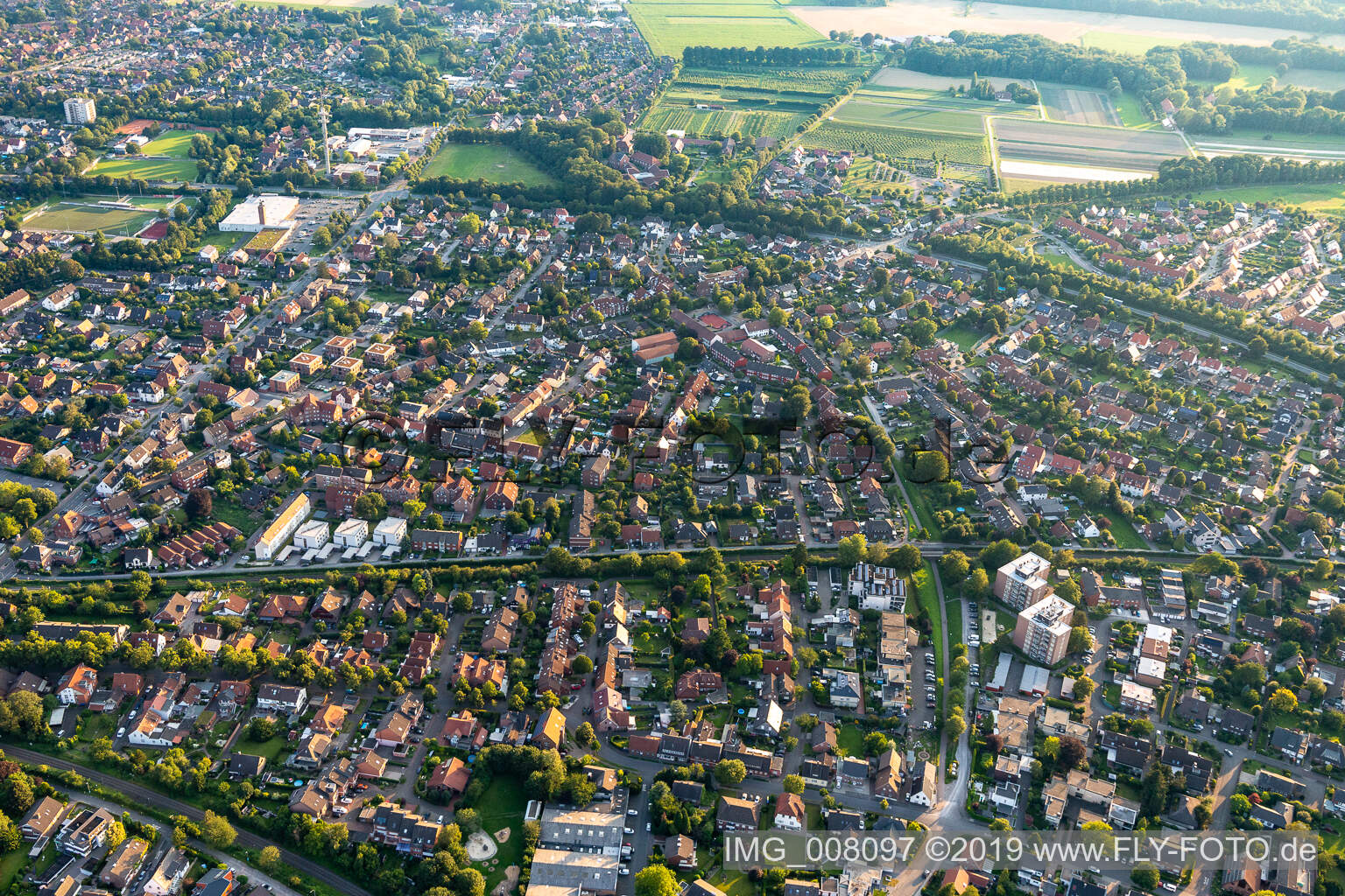Coesfeld in the state North Rhine-Westphalia, Germany out of the air