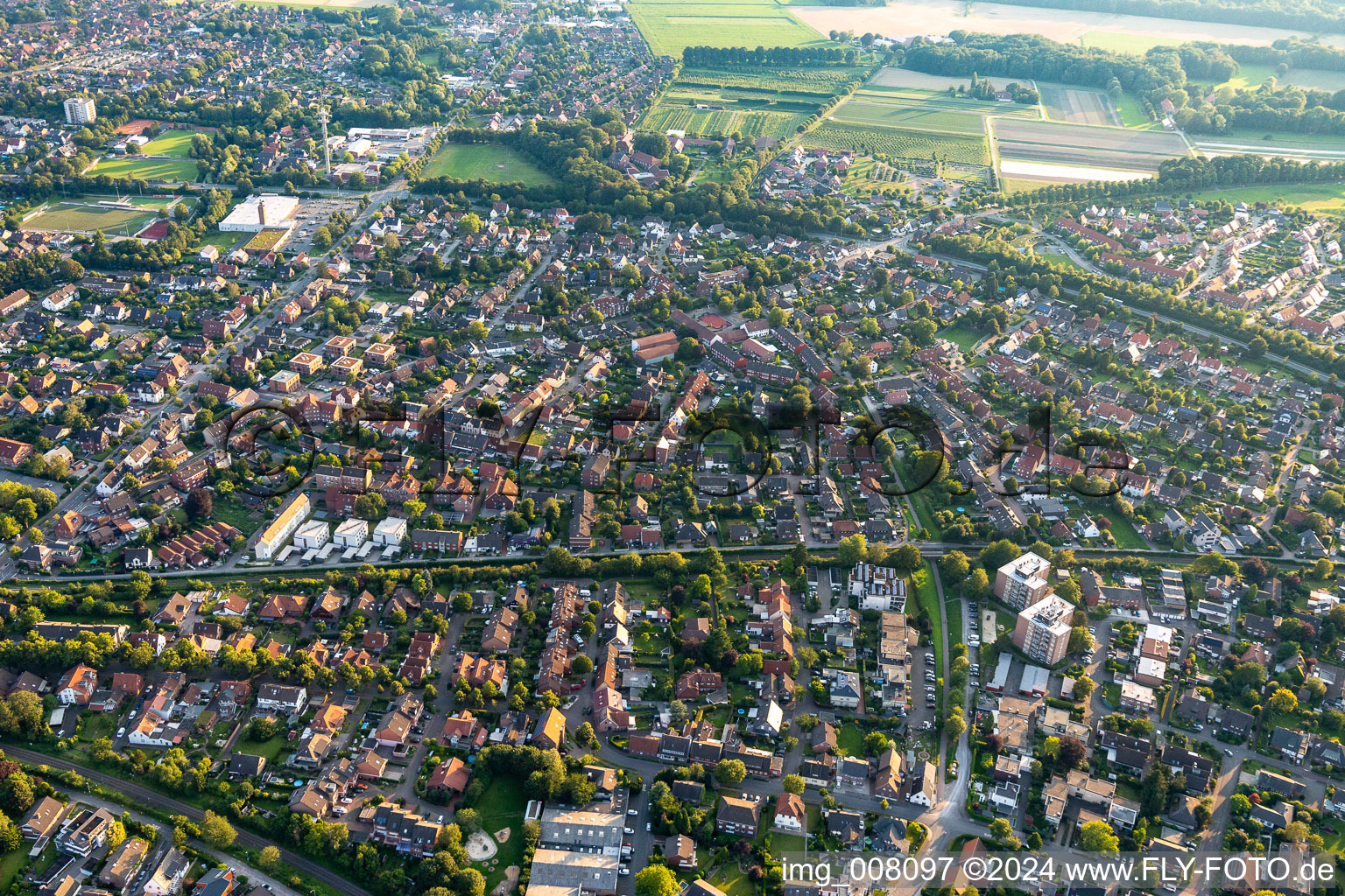 Oblique view of Coesfeld in the state North Rhine-Westphalia, Germany