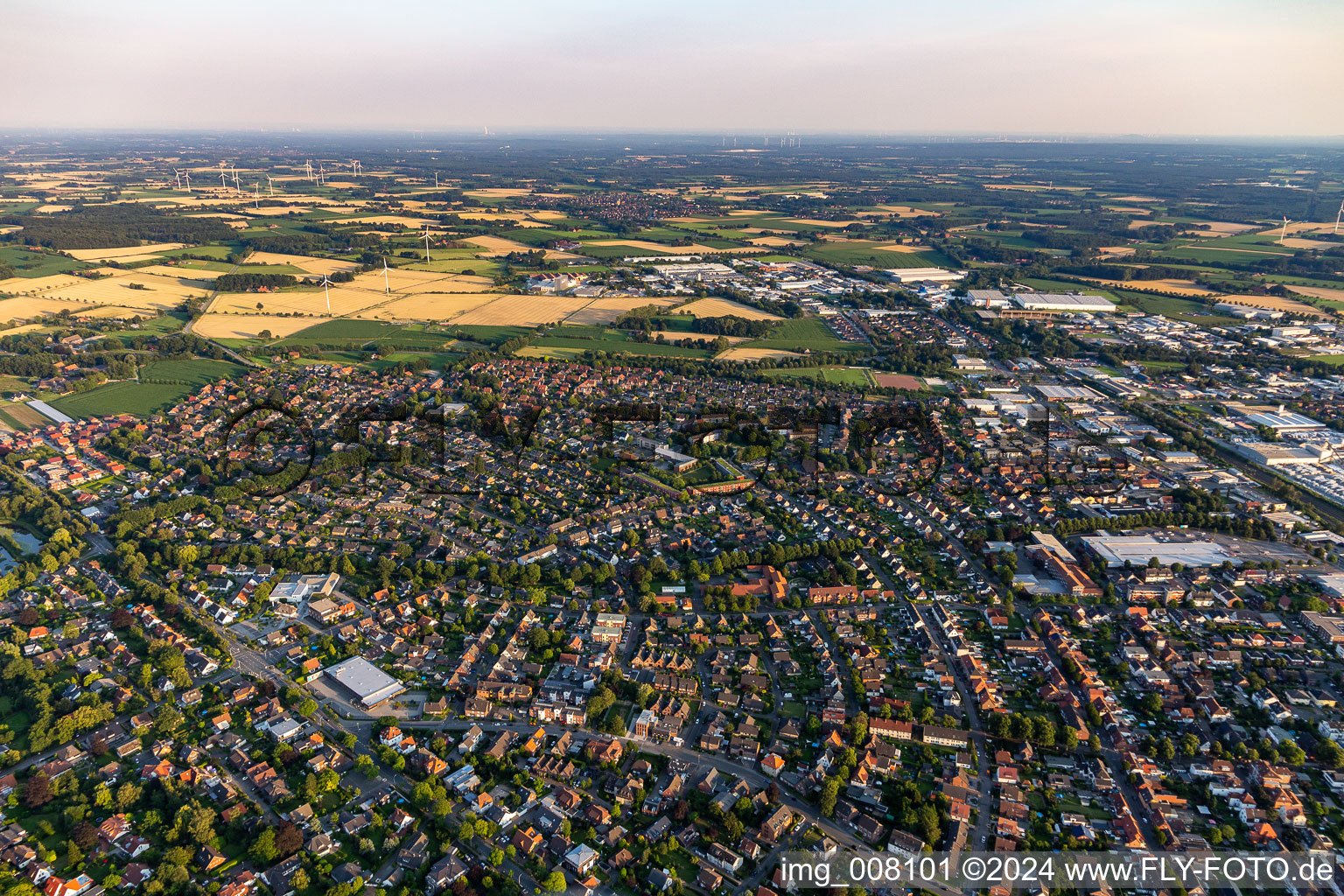 Coesfeld in the state North Rhine-Westphalia, Germany from the plane