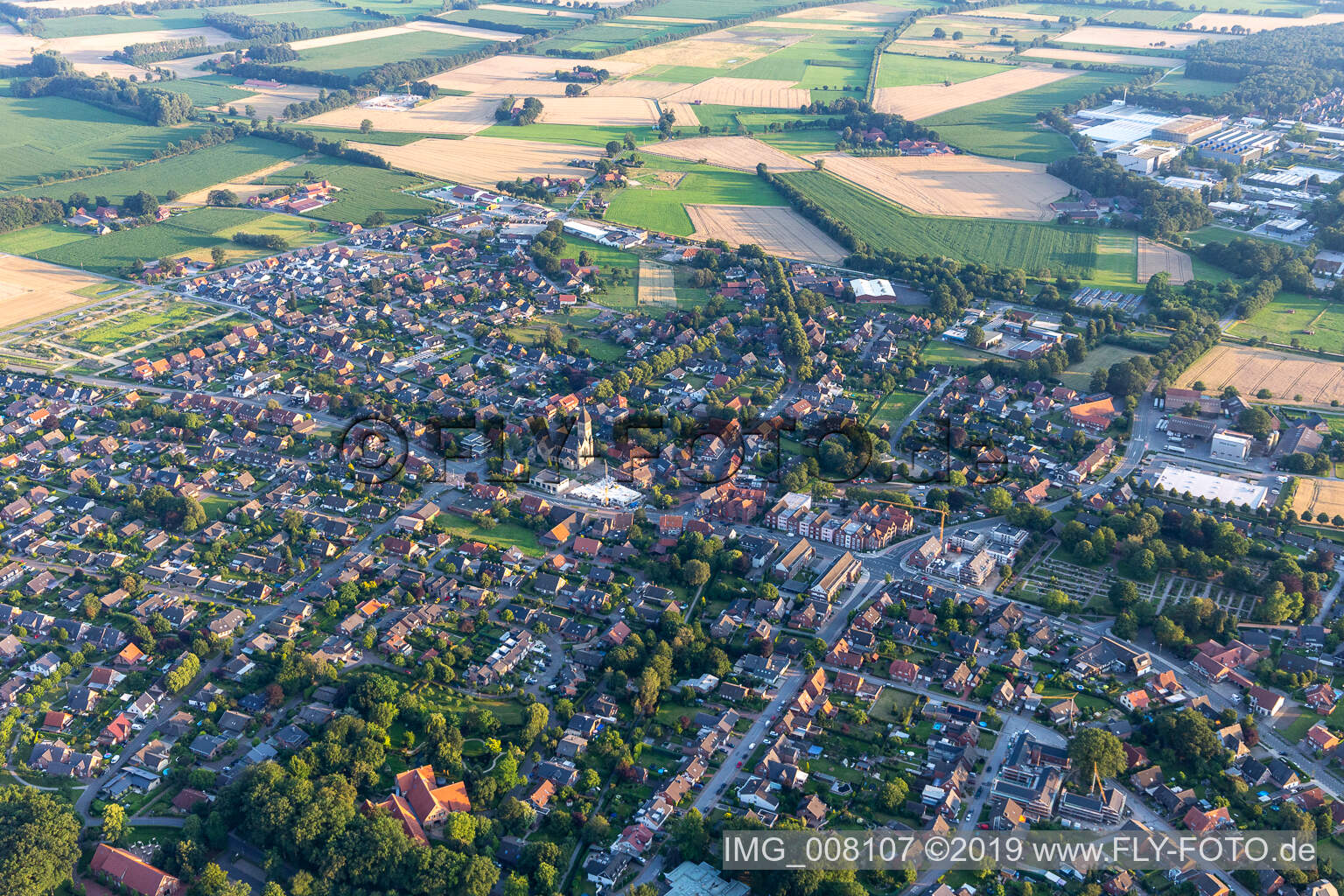 Aerial view of Lette in the state North Rhine-Westphalia, Germany