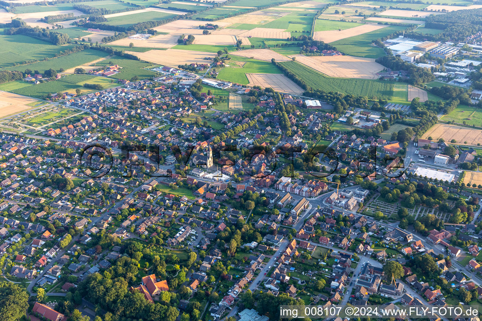 Aerial view of Lette in the state North Rhine-Westphalia, Germany