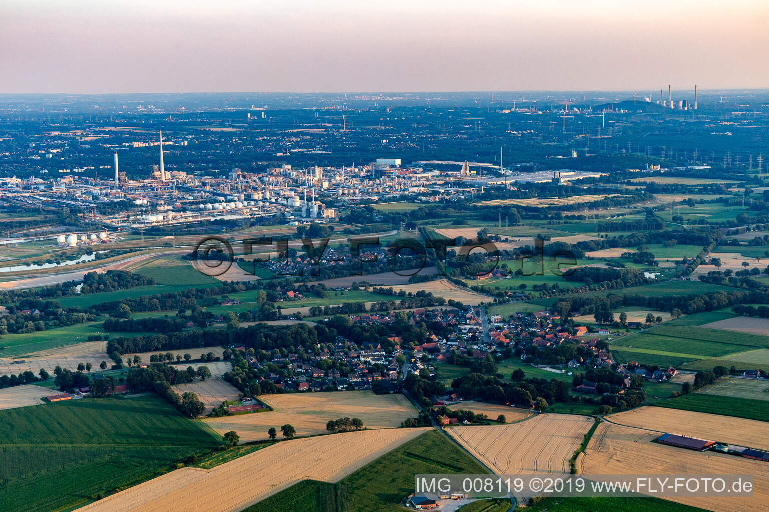 Aerial view of Lippramsdorf in the state North Rhine-Westphalia, Germany