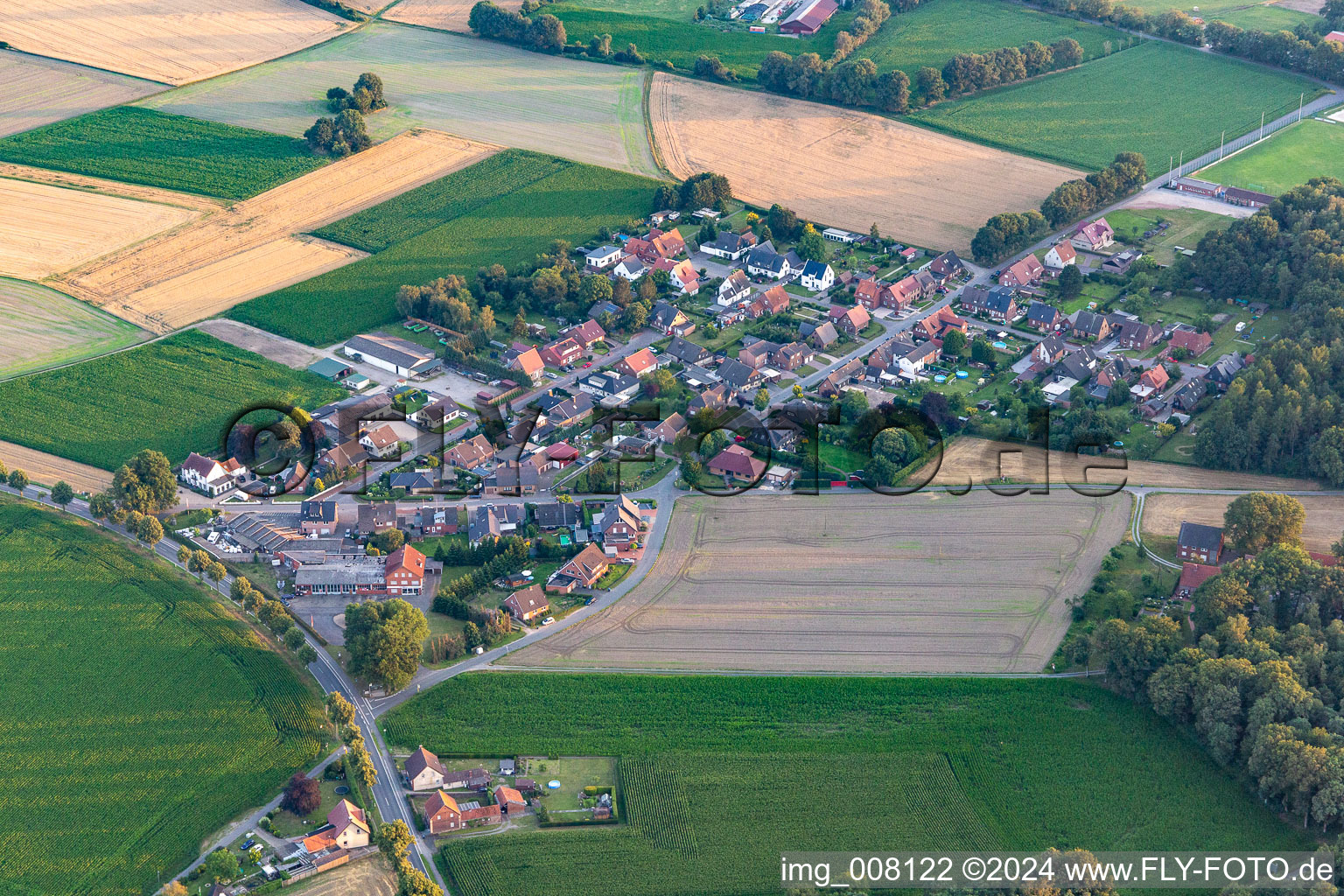 Oblique view of Lippramsdorf in the state North Rhine-Westphalia, Germany