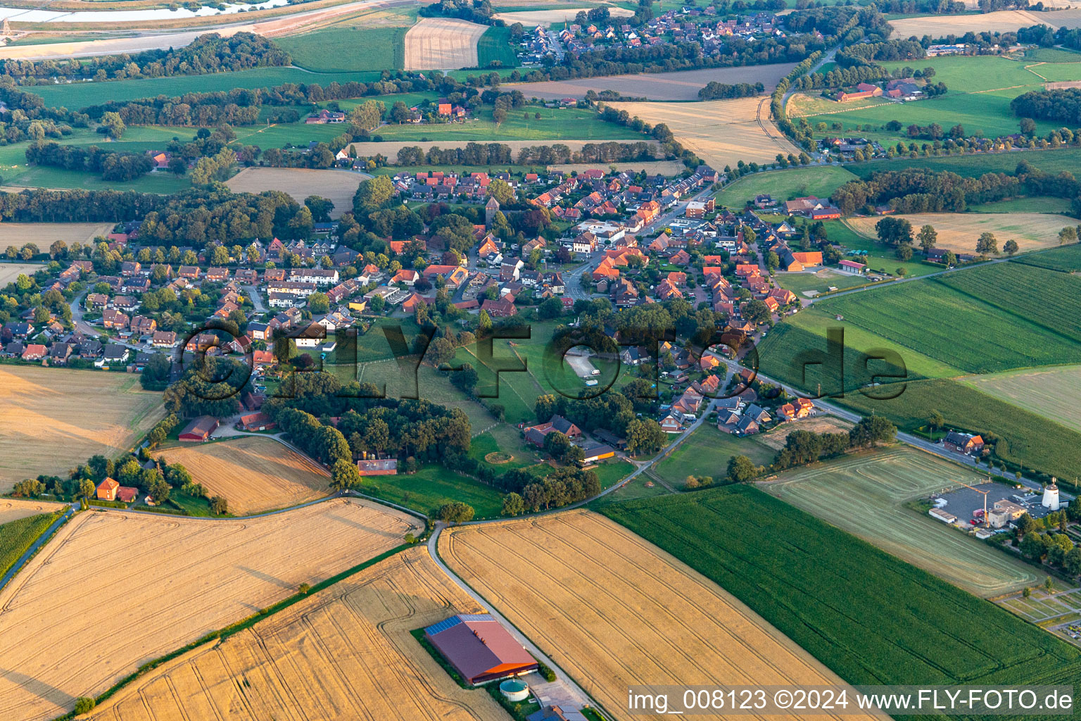 Oblique view of District Lippramsdorf in Haltern am See in the state North Rhine-Westphalia, Germany